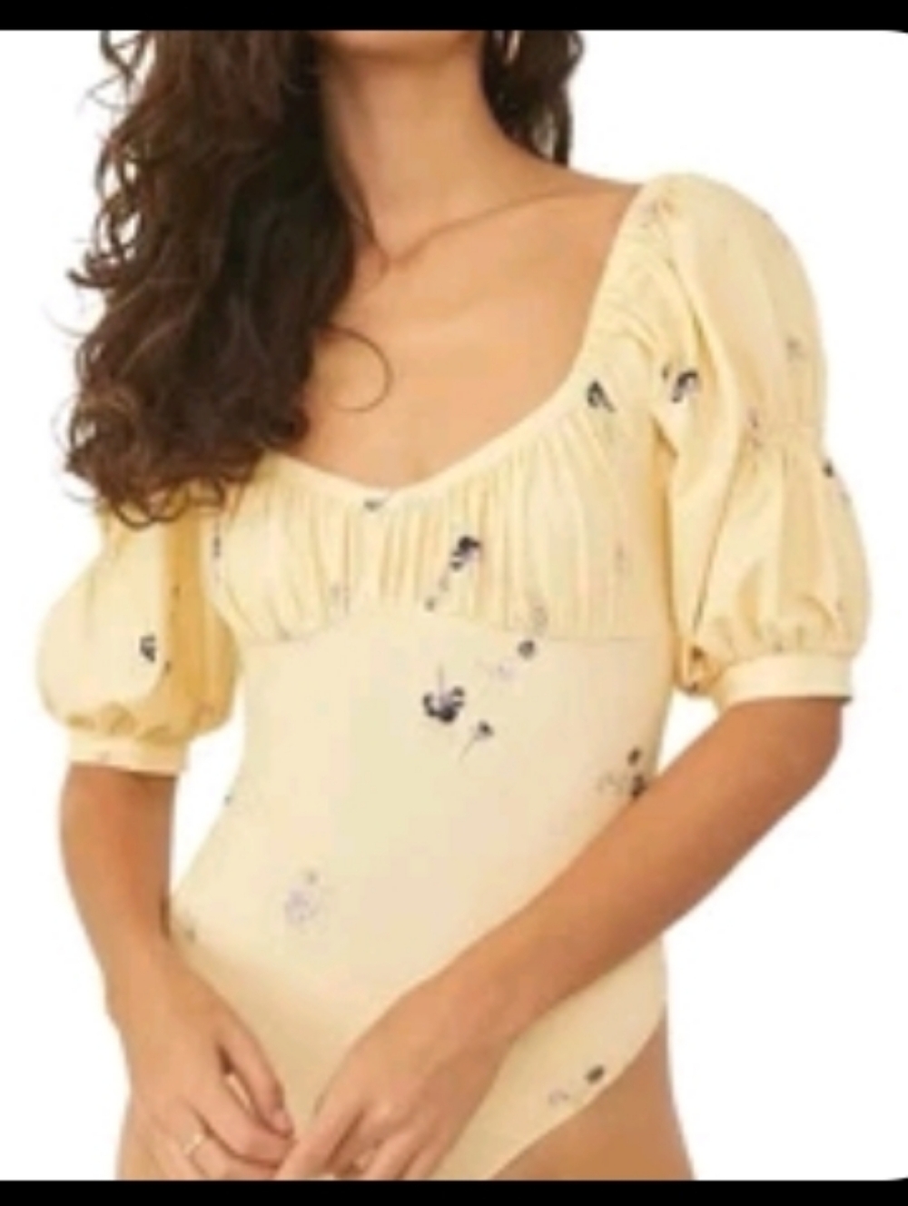 Free People Womens Play Date Bodysuit In Color Buttercup - NWOT